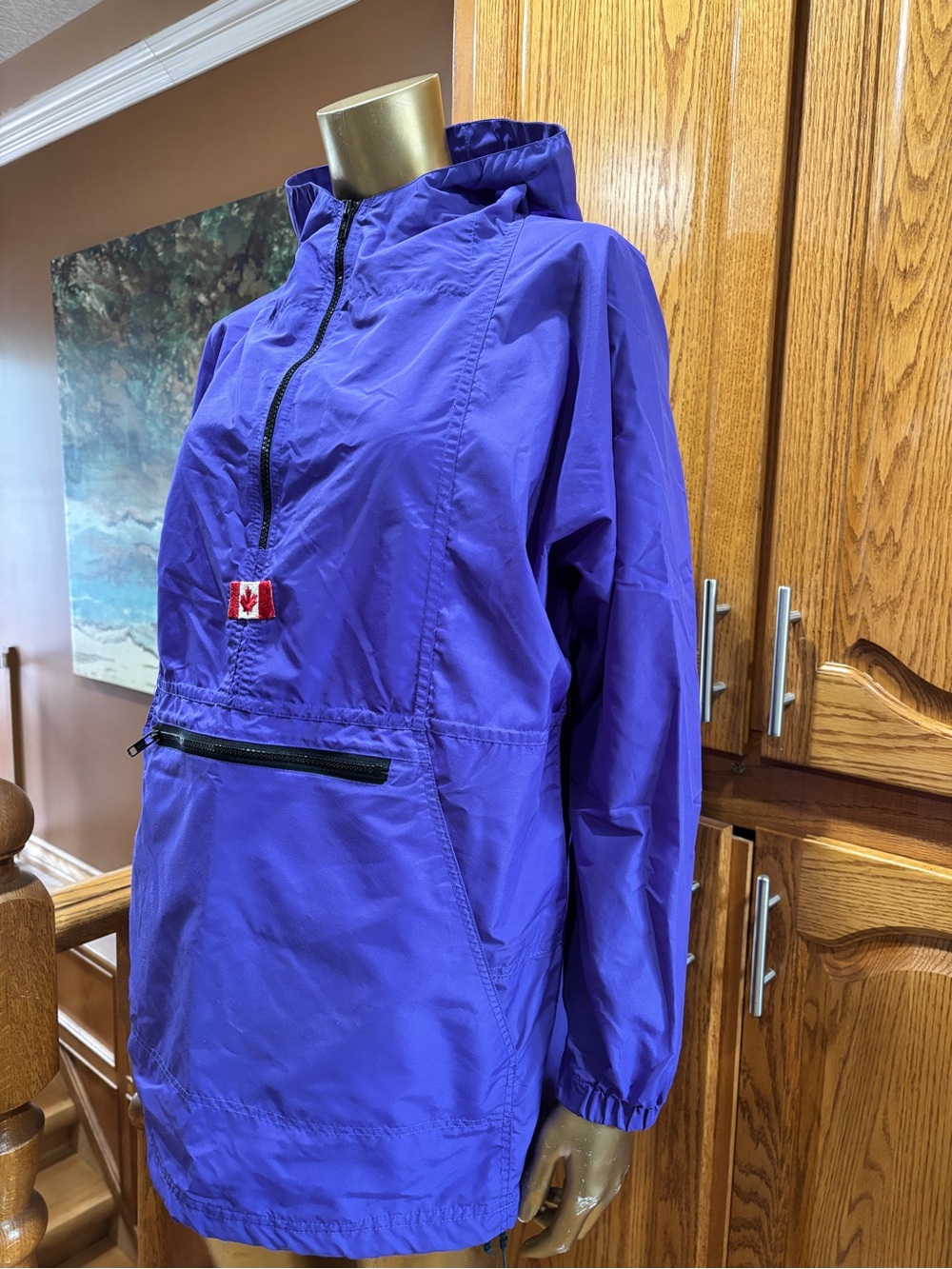 Vintage Nylon Purple Hooded Anorak Lakewood’s Bay - Picture 3 of 8